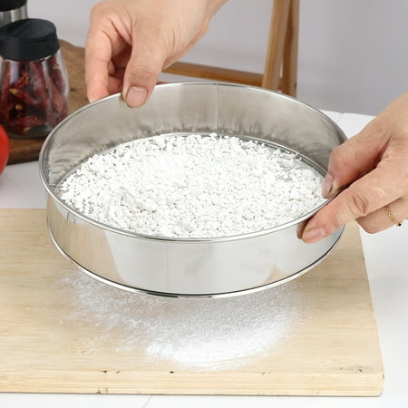 

XWQ Flour Sieve Rust-proof Multi-functional Stainless Steel Baking Cooking Flour Mesh Sifter Household Supplies