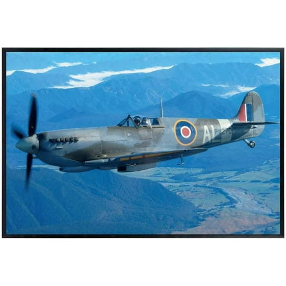 Supermarine Spitfire Poster | Vintage WWII Military Aviation Wall Art | WWII Warbird Aircraft Print | Gifts for Pilots & Aviation Enthusiasts