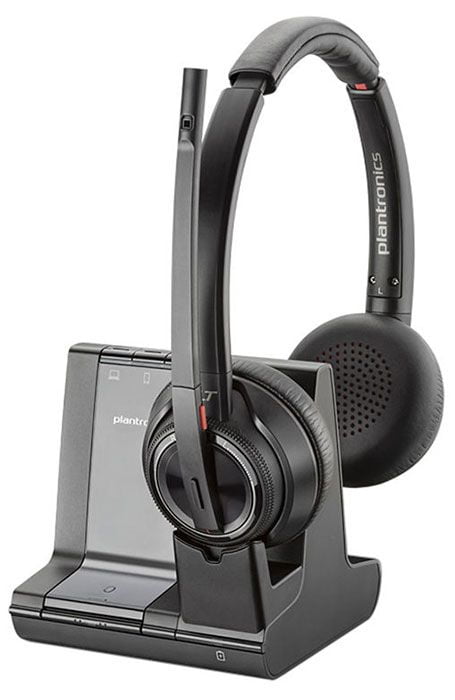 Savi W8220 Wireless Bluetooth/DECT 6.0 32mm Stereo Headset - Over-the-head - Supra-aural - Black
