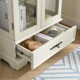 thumbnail image 6 of Glass Cabinet Lighted Glass Cabinet Curio Display Cabinet with Adjustable Glass Shelves 2 Doors and 1 drawer Cabinet Bulb Included, 6 of 15