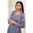 thumbnail image 3 of Ready to Wear Indian Designer Shalwar Kameez Outfits Swen Pakistani Palazzo Suits ( Blue, M - 40 ), 3 of 4