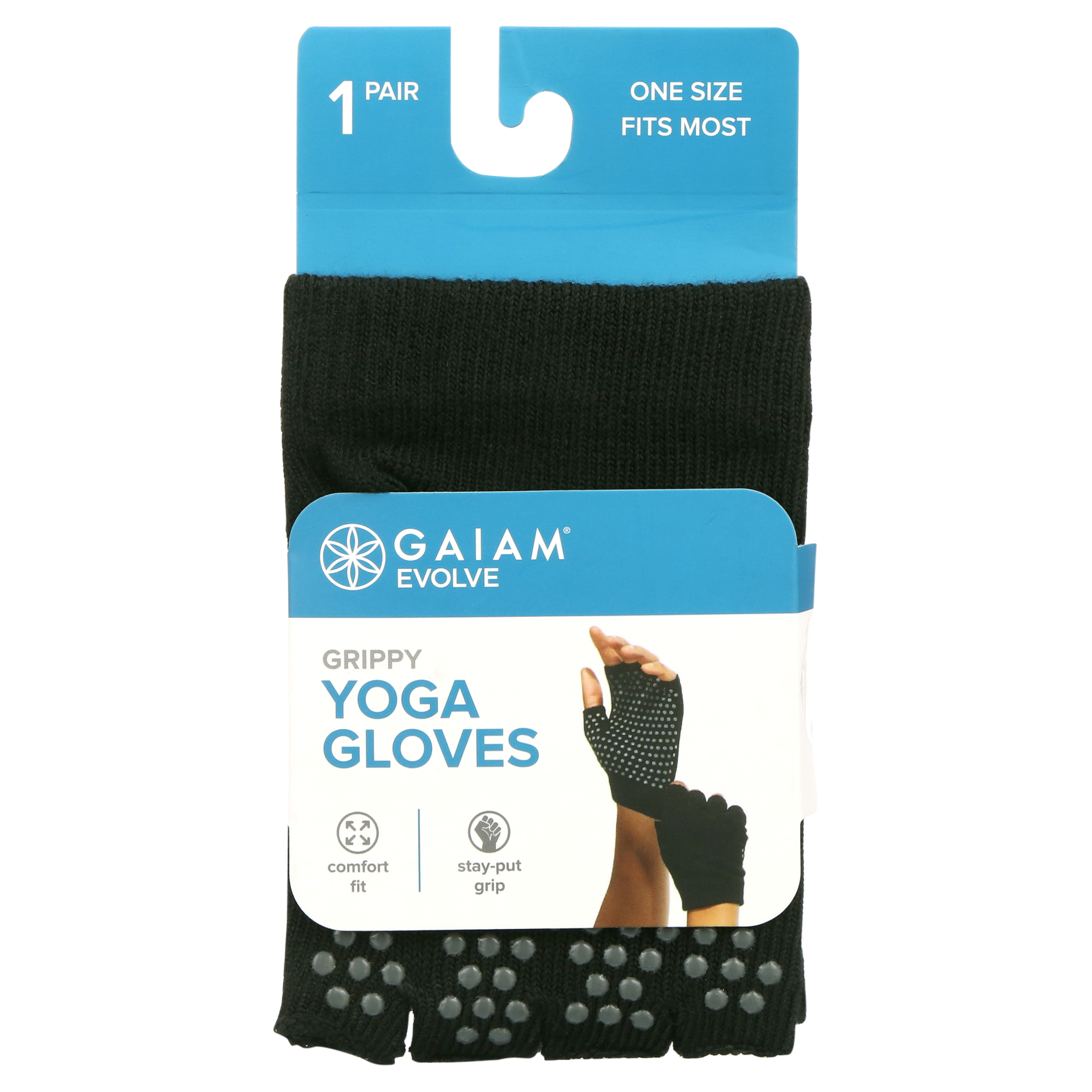 Gaiam Grippy Yoga Gloves, Small/Medium, One-Size, Black - image 2 of 9