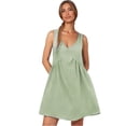thumbnail image 1 of WILLBEST Vestido De Verano Para Mujer, Vestido Camisero Sin Mangas Para Mujer, Vestido Informal Holgado De Verano Con Cuello En V, Vestido Mini Para Playa, 1 of 3