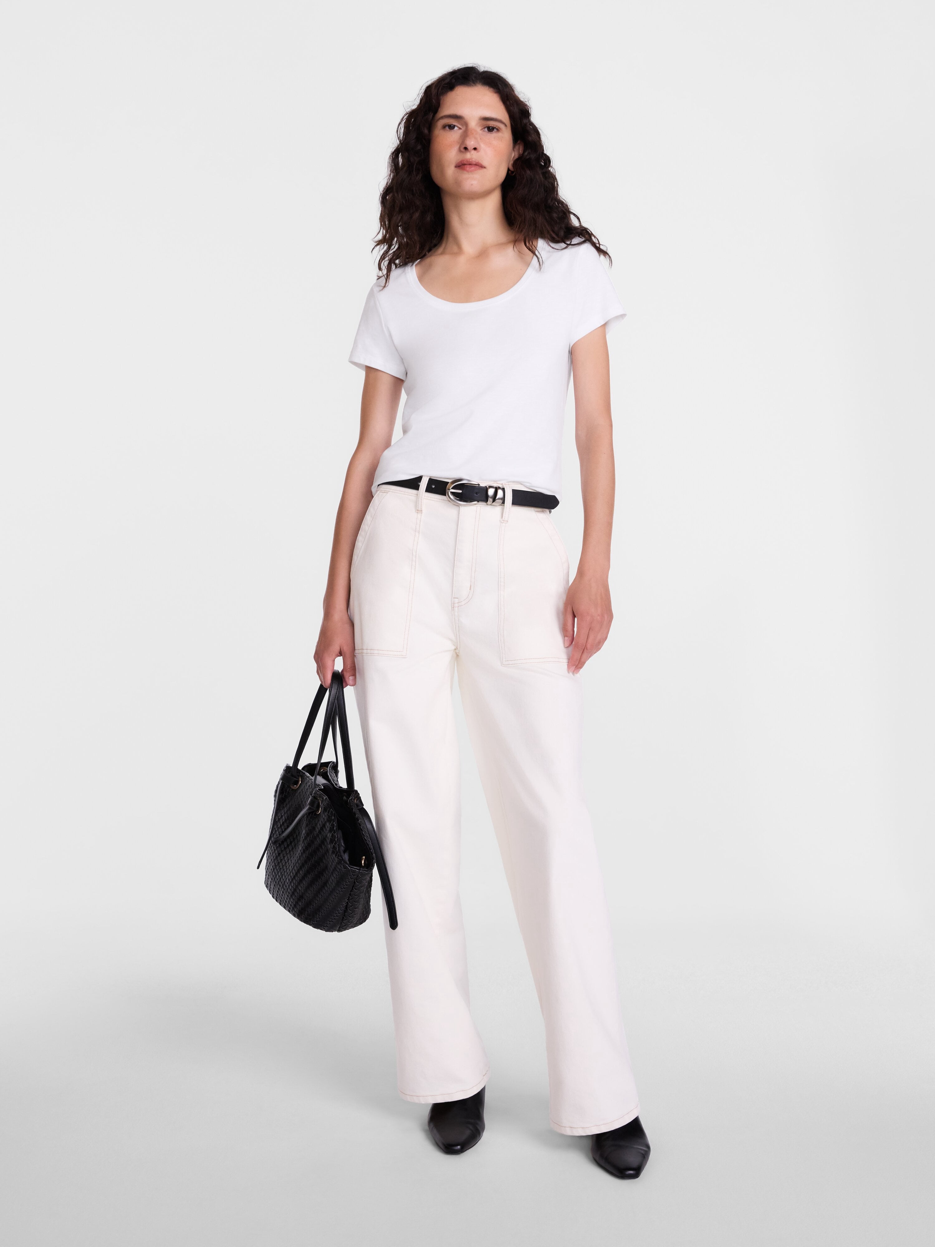 Scenario Women's Scoop Neck Tee with Cap Sleeves, Sizes XS-XXXL
