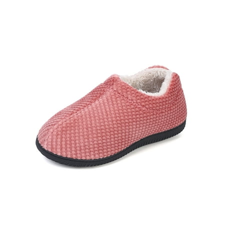 

Women s Cozy Memory Foam Slippers with Warm Plush Lining Ladies Closed Back House Shoes with Non-Slip Indoor Outdoor Rubber Sole Red Size 10
