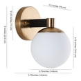 thumbnail image 4 of JONATHAN Y Modernist Globe 5.75" 1-Light Metal/Frosted Glass Modern Contemporary LED Vanity, Brass Gold/Black, 4 of 9