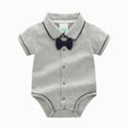 thumbnail image 2 of Baby Onesies Boy Infant Baby Boy Bow Short Sleeve Bodysuit Romper Banquet Wedding Gentleman Jumpsuit Clothes, 2 of 9