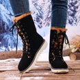 thumbnail image 2 of Black Women'S Thick Soled Lace Up Snow Boots Height Increasing For Fall And Winter Comfort Ideal For Outdoor Activities And Daily Use, 2 of 9