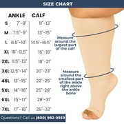 Open Toe Compression Stockings for Men and Women 20-30 mmHg Beige, X-Large