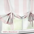 thumbnail image 2 of DriftAway 100% Blackout Tie Up Curtain for Kitchen Small Windows Ryder Pink Stripe Thermal Insulated Tie Up Adjustable Balloon Rod Pocket Curtain Single 45 Inch by 63 Inch Pink Tie Pink White, 2 of 8