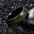 thumbnail image 4 of Wedding Rings For Men or Women. 8mm Wood & Green Opal Tungsten Wedding Band, 4 of 5