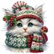 thumbnail image 1 of (K463) Resina Con Forma Especial Gatitos Navideños Con Diamantes Parciales 30*30cm, 1 of 9