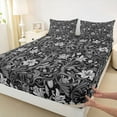 thumbnail image 3 of Homewish Vintage Flowers Leaves 4 Pieces Queen Sheet Sets For Boys Girls,Floral Blossoms Ultra Soft Flat Sheet,Exotic Style Queen Fitted Sheet,Luxury Bedroom Decor, 3 of 7