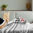 thumbnail image 3 of Joy Soft Flannel Fleece Blanket, Hand Drawn Abstract Christmas Themed Sock Pattern with Swirls and Stars Dots, Cozy Plush for Indoor and Outdoor Use, 70" x 90", Turquoise Red Black, by Ambesonne, 3 of 5