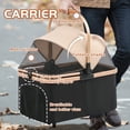thumbnail image 3 of Magic Union Pet Stroller 3 in 1 Multifunction, 4 Wheels Dog Cat Stroller with Cup Holder for Small Medium Dogs Cats, Foldable Pet Travel Carrier with Detachable Carrier and Storage Basket, Black, 3 of 8