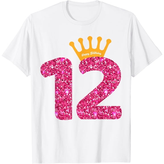 Happy Birthday Shirt, Girls 12th Party 12 Years Old Bday mens t shirt,white,women,funny,misfits,men,journey