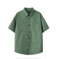 thumbnail image 1 of Camisas Elvqul Hombre Verde Manga Corta Casual sin Estampado Solapa Botones, 1 of 3
