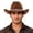 L1-Coffee, variant on Men's Stylish Denim Western Hat with Five Pointed for Stage Performance and Party Events Black