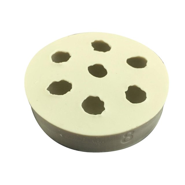 Molde de silicona para pasteles, molde de chocolate para pastel, molde de helado, herramienta para hornear bricolaje, tamaño XL, 7 agujeros, azul Feliz Sencillez