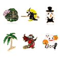thumbnail image 2 of Qarigey Broche de cabeza de calabaza con forma de gota de aleación, ramillete, sombreros, bufanda, alfileres de solapa, broche de Halloween, Accesorios de disfraces nueve, 2 of 6