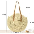 thumbnail image 5 of Straw Handbags Women Handwoven Round Corn Straw Bags Natural Chic Hand Large Summer Beach Tote Woven Handle Shoulder Bag, 5 of 6