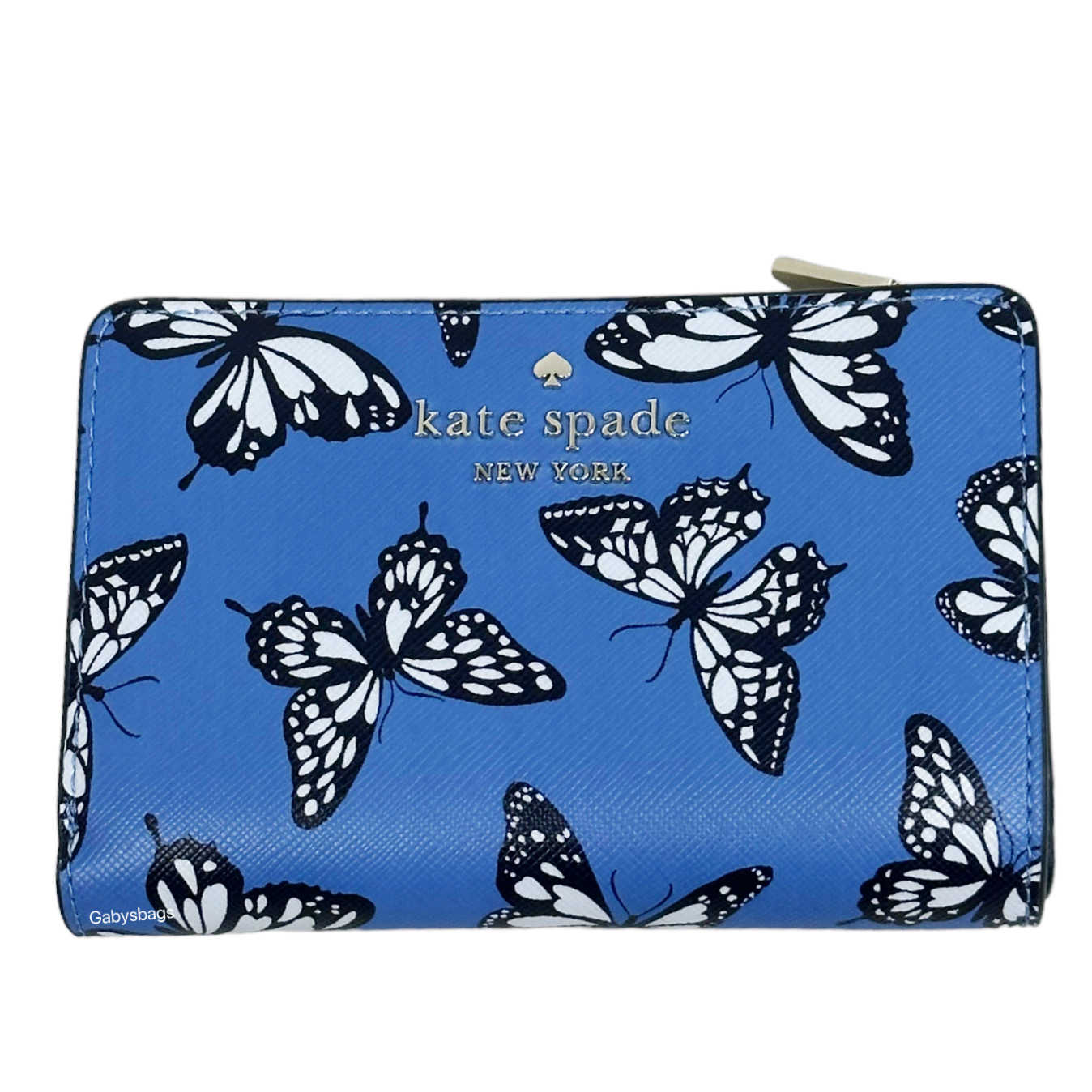 Kate Spade Staci Butterfly Sky Printed Medium Compact Bifold Wallet