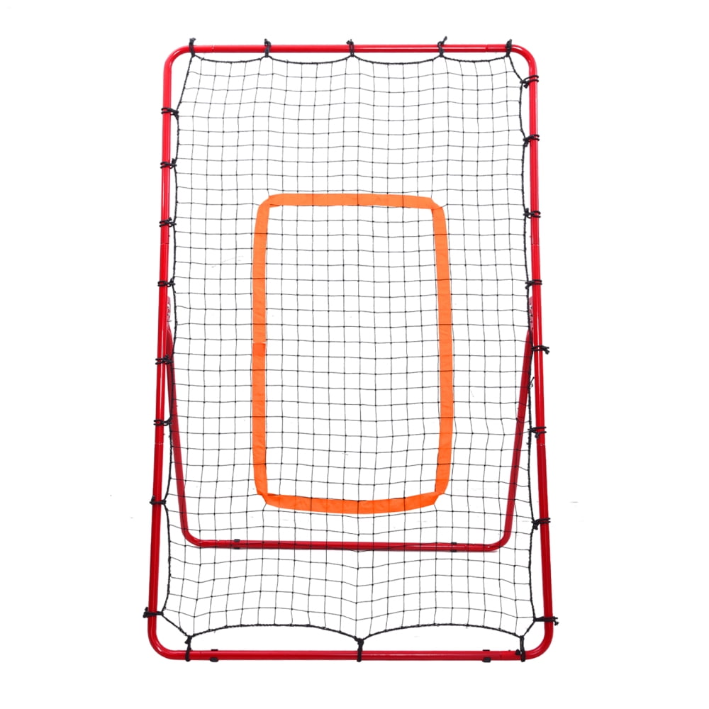 PWTOOL Portable Rebound Net for Baseball & Volleyball, Foldable 6x3.6 Ft/180x110cm Rebound Trainer with Angle Adjustment