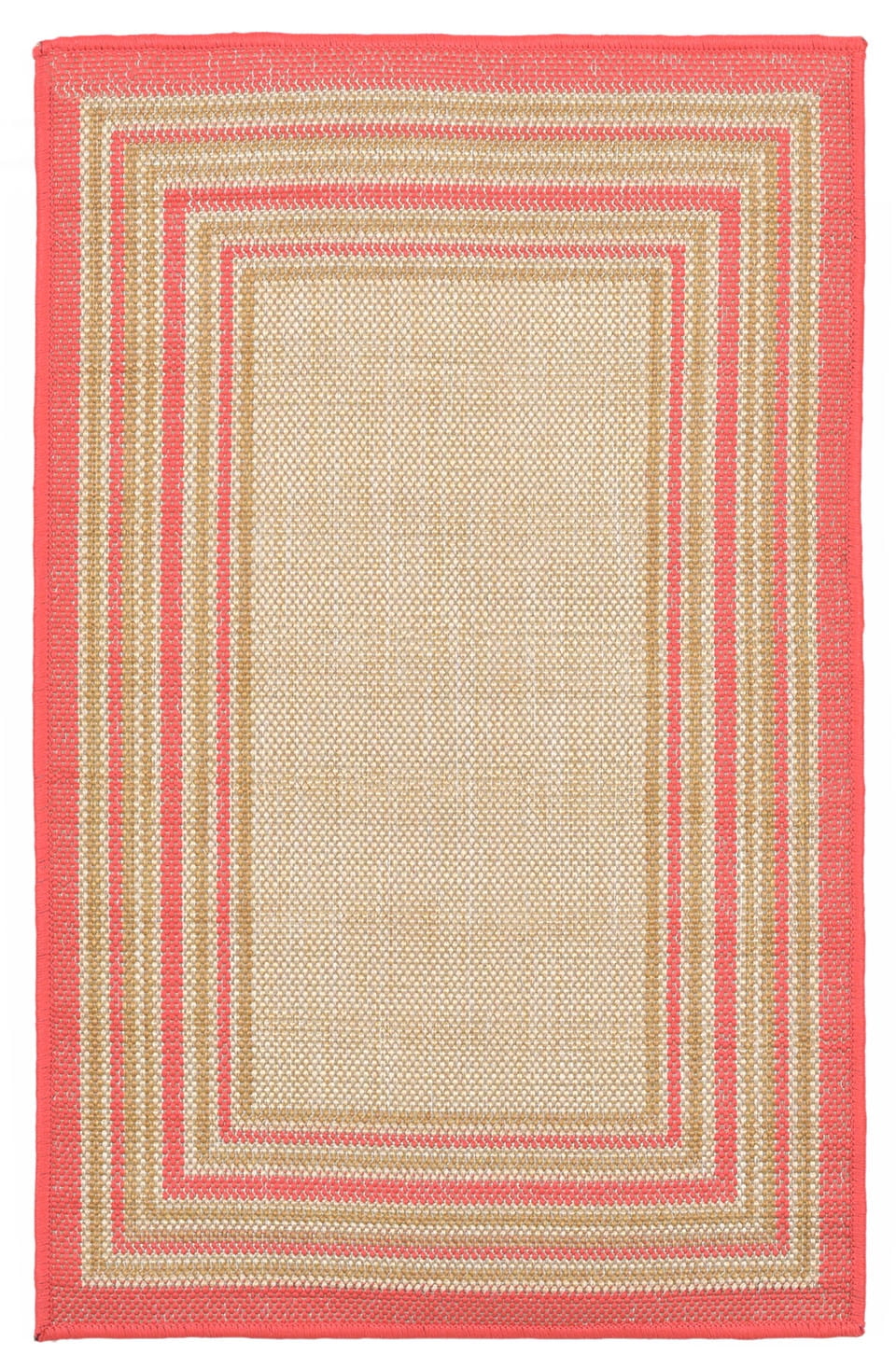Liora Manne Terrace Multi Border Indoor/Outdoor Rug Natural 23
