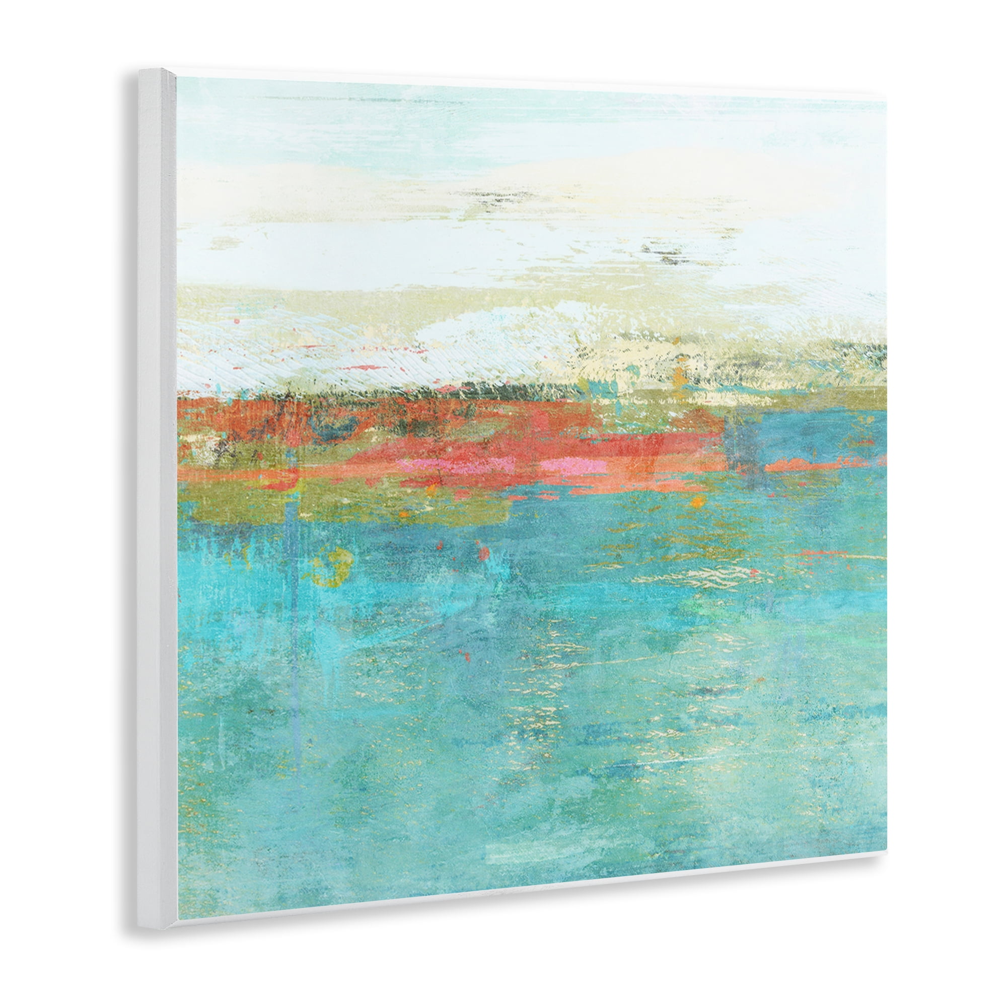 Stupell Industries Ocean Hues Abstraction Abstract Painting Unframed Art Print Wall Art, 12 x 12
