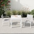 thumbnail image 5 of Emorefun Stackable Patio Chairs, Metal Outdoor Chairs with Armrest & Wider Seat for Balcony, Garden, Backyard, White/Light Gray (Set of 4), 5 of 8