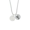 thumbnail image 2 of Delight Jewelry 3/4'' Enamel Volleyball Silvertone Script Initial Disc - G - Charm Necklace, 20"+3", 2 of 4
