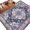 thumbnail image 2 of 5'x8' Area Rugs, Orange Blue Boho Indoor Outdoor Area Rug for Living Room Bedroom, Ethnic Geometric Middle Century Art Washable Bathroom Rugs Kitchen Floor Carpet Mats Home Decor Aesthetic, 2 of 8