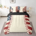 thumbnail image 2 of jejeloiu Cartoon Baseball Print 7-Piece Twin Bedding Sets,Shabby American Flag Bedding Comforter Set For Ball Gamer Reversible, 2 of 8