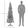 thumbnail image 3 of HOMCOM Snow Flocked Pencil Christmas Tree Slim Artificial Christmas Tree, 3 of 10