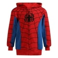 thumbnail image 5 of Marvel Avengers Spider-Man Boys Zip-Up Hoodie for Toddlers and Big Kids – Blue/Red/White, 5 of 5