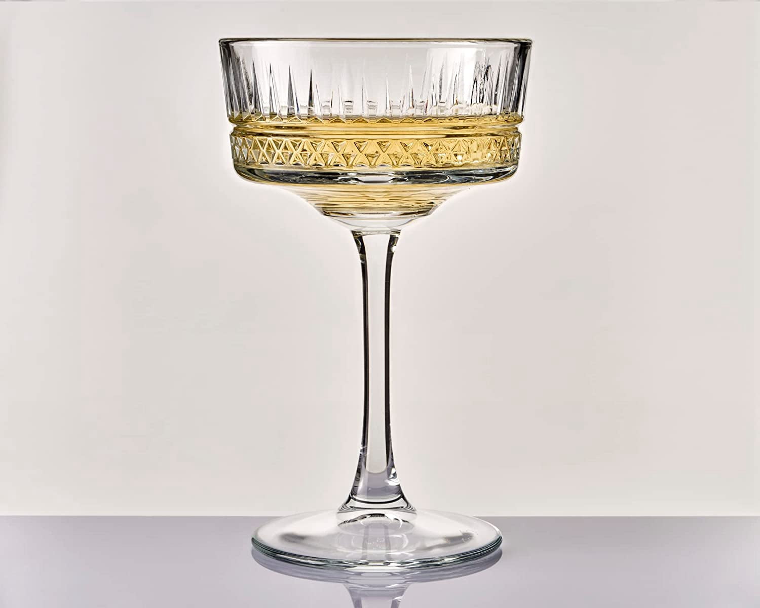 Vintage Coupe Glasses Set Of 4 - Exclusive Champagne, Cocktail, Martini, Wine Glasses - Long Stem Glassware - 8.8 oz - Perfect for Parties, Gifts, Housewarming, Weddings,Aniversary