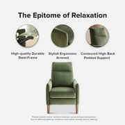 Mopio Arthur Recliner Chair with 3 Positions, Premium Velvet Accent Chair, Mid Century Modern Reading Chair, High Back Padded Support Comfy Sleeper Armchair, Nursery Chair for Living Room, Bedroom