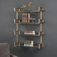 thumbnail image 2 of Uttermost Auley Contemporary Iron and Tempered Glass Wall Shelf in Gold, 2 of 3