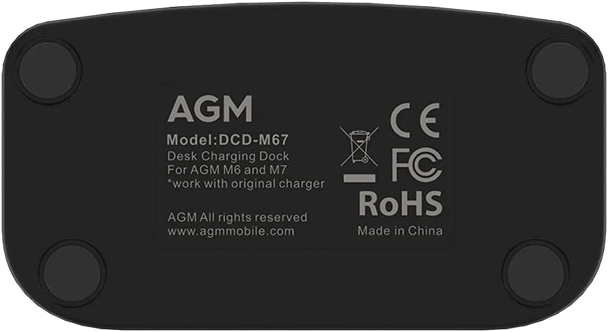 AGM Original Desk Charging Dock Station Phone Holder Type-C USB Reversible Port Anti-Skid 5V 1A Input Charger Wireless Charger Stand for AGM M6 M7 Rugged Phones (Black)