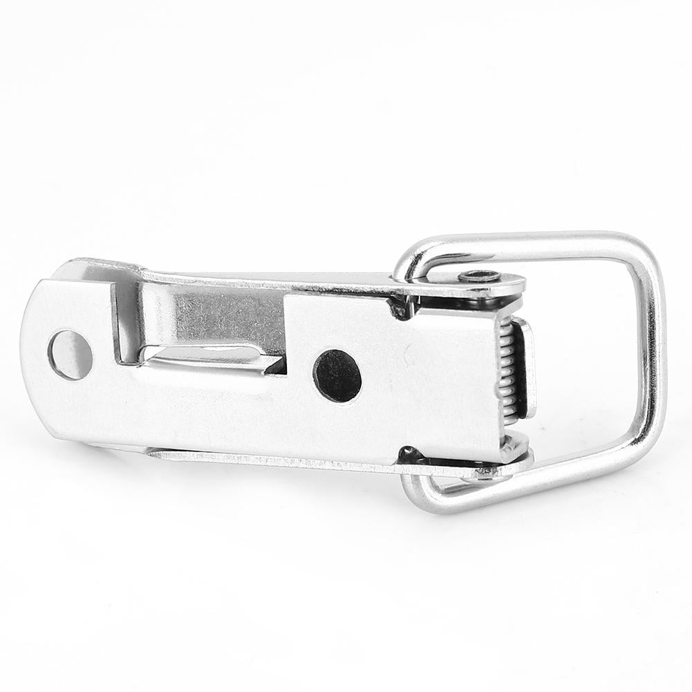 ROSEBEAR 4pcs Spring Loaded Latch Hasp 304 Adjustable Spring Hasp Flat Mouth Fastening Buckles 