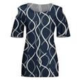 thumbnail image 4 of Elegante mujer cuello redondo impresión manga corta camiseta blusa Tops sudadera OAVQHLG3B Store lin121212, 4 of 4