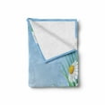thumbnail image 2 of Butterfly Soft Flannel Fleece Throw Blanket, Daisies with Butterflies on Scenic Sky Chamomiles Animal Nature Happiness Art, Cozy Plush for Indoor and Outdoor Use, 50" x 60", Multicolor, by Ambesonne, 2 of 6