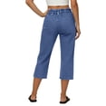 thumbnail image 4 of SBYOJLPB Shorts Pants Women's Solid Color Denim Two-Pocket Fitness and Casual Cropped Pants, 4 of 4
