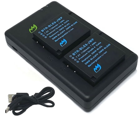 Replacement for Panasonic Lumix DC-ZS70 Battery (2-Pack 1100mAh) and Micro USB Dual Charger