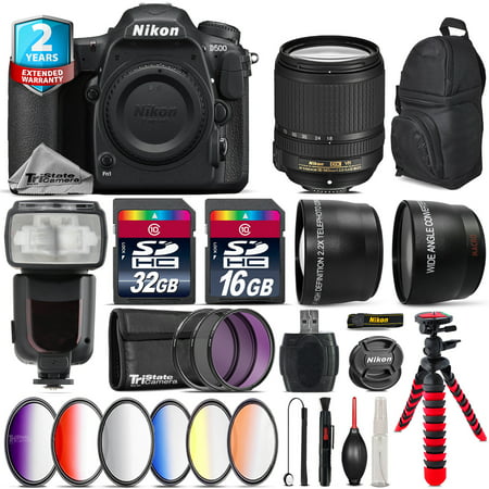 Nikon D500 DSLR Camera + AFS 18-140mm VR + Pro Flash + 9PC Filter Kit +