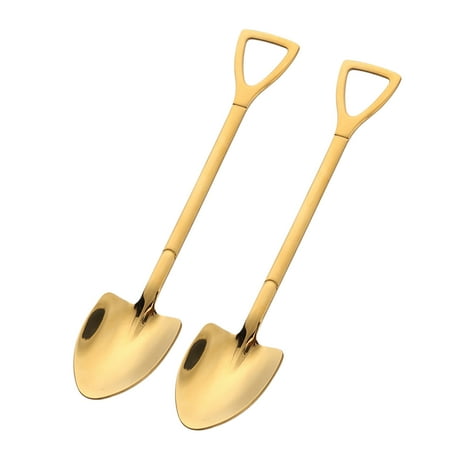 

Shangqer 2Pcs Stainless Steel Shovel Spoon Scoop Watermelon Dessert Kitchen Stirring Tool