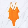 thumbnail image 3 of TrendVibe365 Swimsuit One Piece Women Orange Thong Crossed Straps Solid Swimwear Beachwear XL, 3 of 7