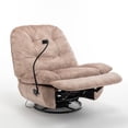 thumbnail image 6 of Oversized Swivel Recliner Chair, Adjustable Rocking Chair with 41.3" Extra-Wide Seat and Phone Holder for Living Room and Nursery, Big  Pregnant Women Adults, Light Brown, 6 of 9