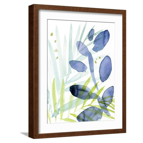 Art.com Queen Palms I Art Print by Jennifer Paxton Parker, Brown Frame Wall Art, 17" x 21"