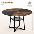 thumbnail image 3 of Gymax Round Dining Table for 4-6 47.5'' Dining Room Table w/Storage Shelf & Metal Legs Rustic Brown & Black, 3 of 10